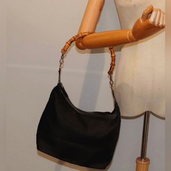Gucci bamboo black nylon Authentic - Picture 1 of 12